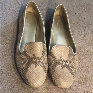 Coach Snake Print Leather Flats